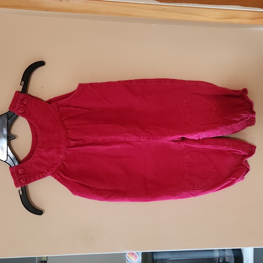 Cuddle Bear Vintage Pink Corduroy Romper With Heart Accents. Size 18 Month